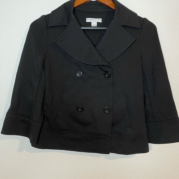 Pendleton petite double breasted black blazer size 2P - Picture 9 of 9